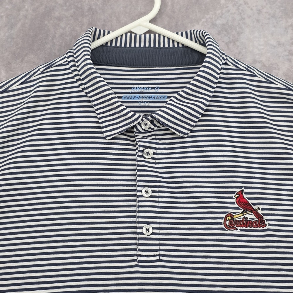 johnnie-O St. Louis Cardinals Mens 2XL Golf Polo Shirt Striped PREP-FORMANCE MLB - Picture 5 of 10